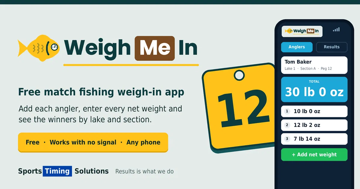 Weigh Me In | Match Fishing Weigh-In System | Sports Timing Solutions